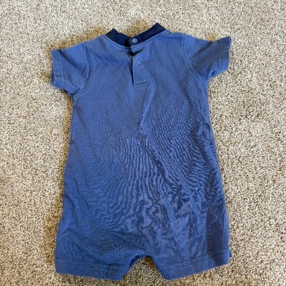 Small Big Dogs Baby 0-3 months Romper Blue Dog Embroidered 90s Vintage - Picture 7 of 7